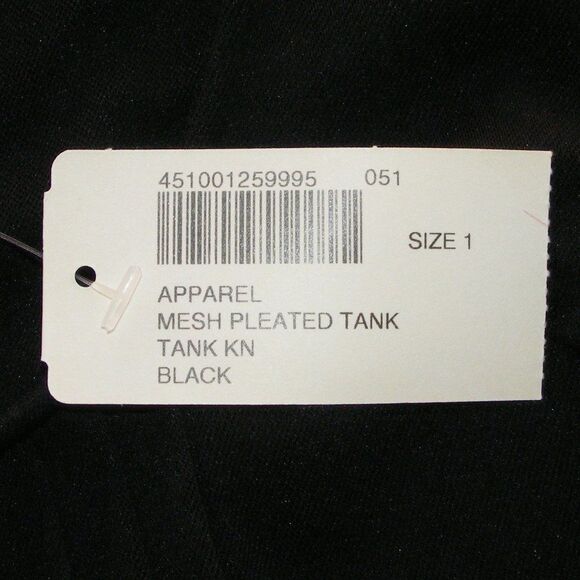 new CHICO'S Mesh Tank top, 1/M, Black Nylon, Pleats - Picture 10 of 11